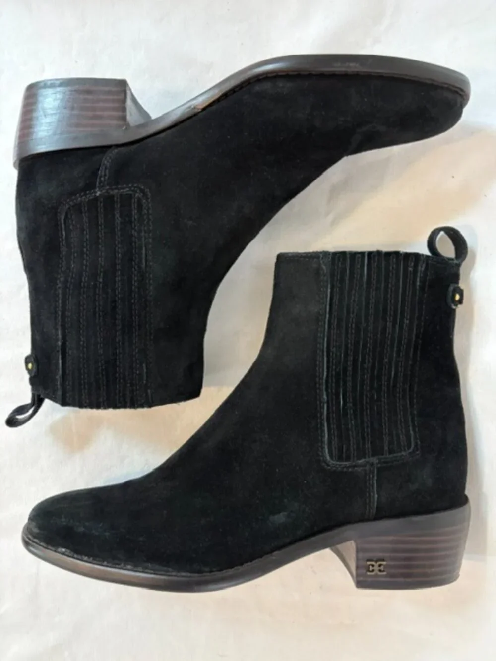 Sam Edelman Women's Bronson Black Suede Chelsea Bootie Size 6M